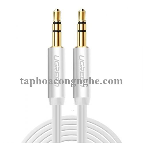 Ugreen 10762 0.5M màu Trắng Cáp âm thanh 2 đầu 3.5mm dương dây dẹt AV119 30010762